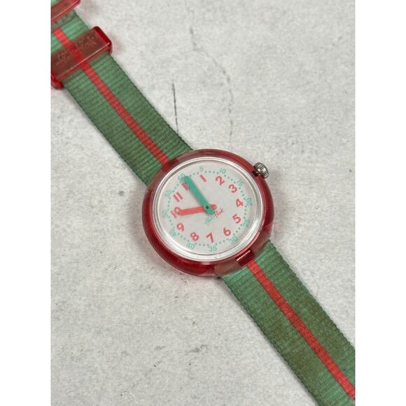Flik Flak Accessories - Flik Flak Watch Womens 30mm Pink Green Watermelon Swiss Quartz New Battery